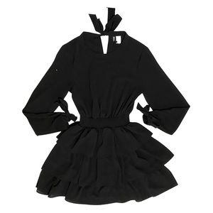 BLACK MINI LAYERED DRESS